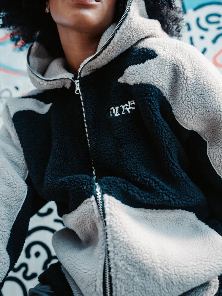 DCRB - Wolf Grey & White Sherpa Ninja Fleece - Image 16